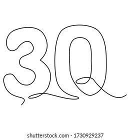 one line continuous drawing 30 numbers