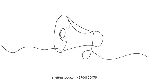 Uma linha Desenho contínuo do ícone Anúncio vetor. símbolo de marketing, publicidade e comunicação. ilustração vetorial.