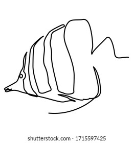 one line continuous drawing beautiful flag fish