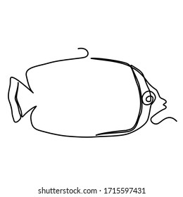 one line continuous drawing beautiful swimming fish