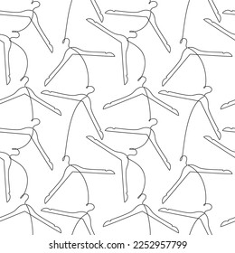 One line continuous drawing clothes hanger icon vector seamless pattern. Outline hand drawn illustration. Wallpaper, graphic background, fabric, print, wrapping paper, showroom, showcase, shop decor.