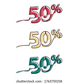 una línea de dibujo continuo colorido 50% de descuento venta