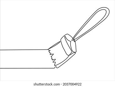 One line continuous drawing design of Brush. 