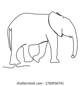 elefante de dibujo continuo de una línea