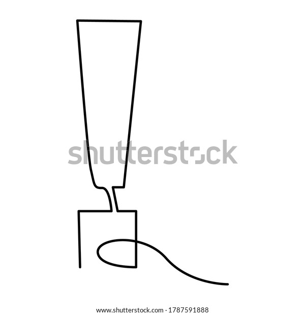 Point D Exclamation De Dessin Continu D Une Image Vectorielle De Stock Libre De Droits