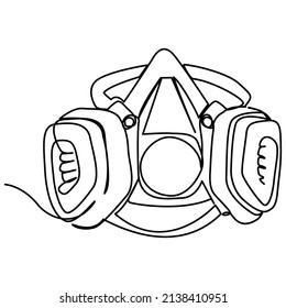 filtro químico respiratorio de una línea de dibujo continuo
