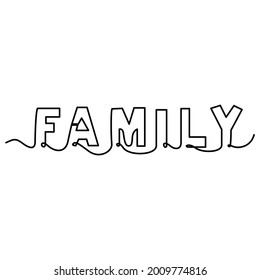 one line continuous drawing family letter word - Shutterstock ID 2009774816