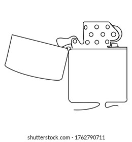 one line continuous drawing flip fire lighter