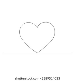 One line Continuous drawing of hearts shapes with love romantic Minimalistic outline vector symbols