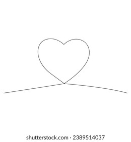 One line Continuous drawing of hearts shapes with love romantic Minimalistic outline vector symbols