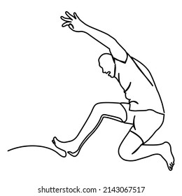 one line continuous drawing of jumping to the left side