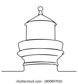 one line continuous drawing lighthouse building