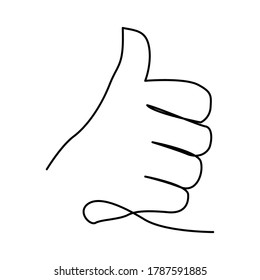 one line continuous drawing like thumbs up