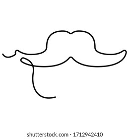 one line continuous drawing moustache