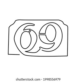 one line continuous drawing number 69