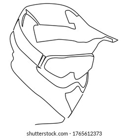 one line continuous drawing off road motorbike helmet