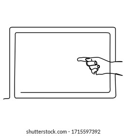 dibujo continuo de una línea hacia la placa con la derecha