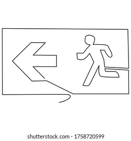 one line continuous drawing rest room signage