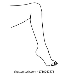 one line continuous drawing right feet