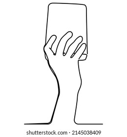 una línea de dibujo continuo de la derecha sosteniendo un libro