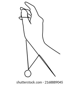 one line continuous drawing of right hand wearing necklace