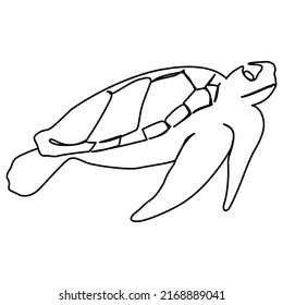 One Line Continuous Drawing Sea Turtle Stock Vector (Royalty Free ...