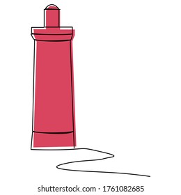 rotes Leuchtturm mit einer Linie