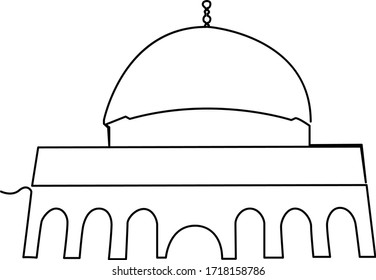 one line continuous drawing simple mosque