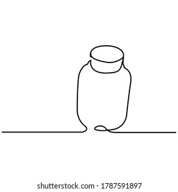 one line continuous drawing small bottle