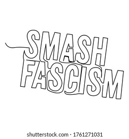 una línea contínuo dibujar aplastar la frase del fascismo