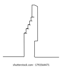 escalera de dibujo continua de una línea