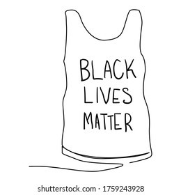 one line continuous drawing t shirt black lives matter