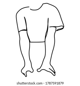 one line continuous drawing t shirt and hand