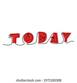 one line continuous drawing today letter