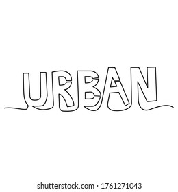 one line continuous drawing urban word