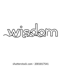 one line continuous drawing wisdom word