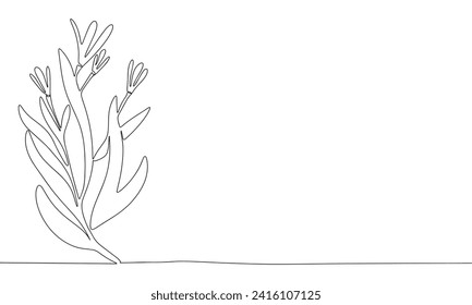 One line continuous flower. Line art abstract flowers isolated on white background. Hand drawn vector art.