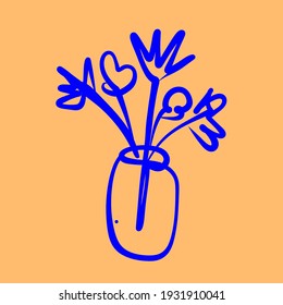 One line continuous flower artwork. Nature art. Linear flowers. Minimal lifestyle.