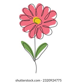 Eine Zeile ununterbrochene Blume, einzeilige Zeichenkunst, tropische Blätter, pflanzliche Pflanze einzeln, einfaches Kunstdesign, abstrakte Linie, Vektorgrafik für Rahmen, Modedesign, Web-Bilder, Verpackung