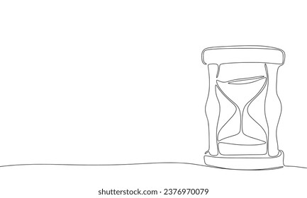 One line continuous hourglasses. Line art hourglass. Vector illustration.