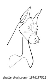 one line continuous lines dog pet simple cute hand drawn vector illustration 