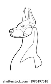 línea continua de una línea perro mascota simple mano dibujado con vector ilustración 