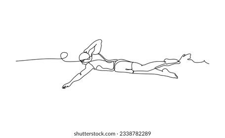 One line continuous of a man swimming. Minimalist style vector illustration in white background.