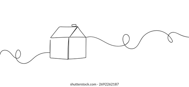 One line continuous outline isolated vector illustration.