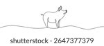 One line continuous pig. Line art pig isolated on white background. Hand drawn vector art. Editable stroke