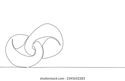 One line continuous two rings. Line art wedding banner concept. Hand drawn, outline vector illustration.