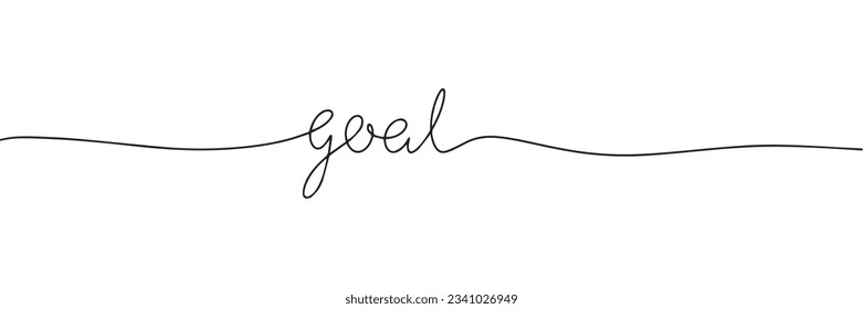 Un objetivo de palabra continua en una línea. Caligrafía de línea, ilustración vectorial de escritura a mano.
