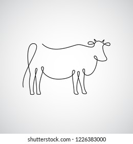 One line cow design silhouette