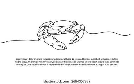 Uma linha de caranguejo. Linha contínua mínima abstrata.