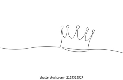 One line crown king winner champion. Graduation training skill courses. Drawing sketch continuous line banner template vector illustration